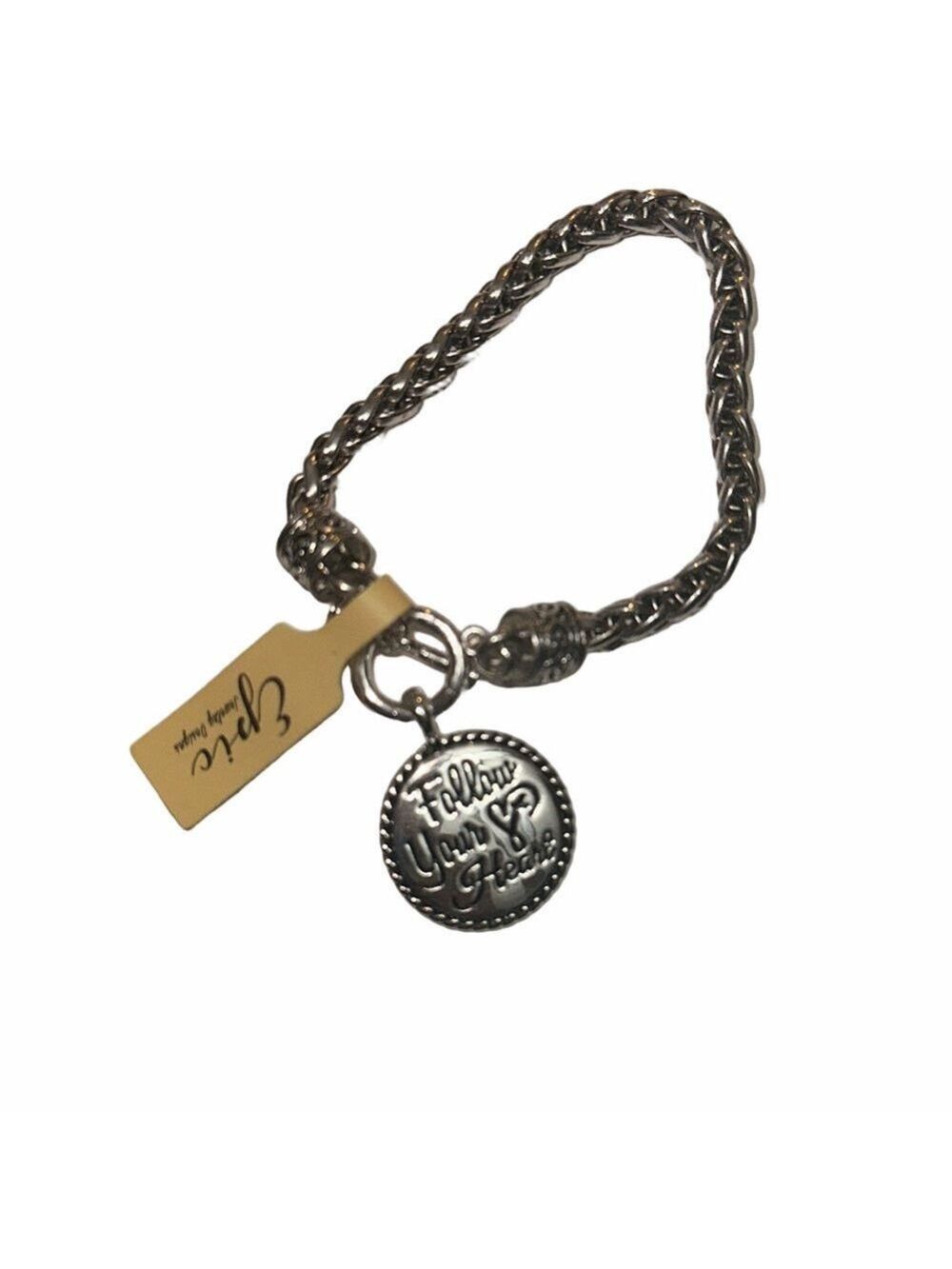 Sterling Silver Follow Your Heart Toggle Bracelet